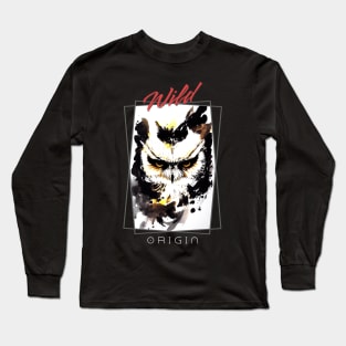 Owl Bird Wild Nature Free Spirit Art Brush Painting Long Sleeve T-Shirt